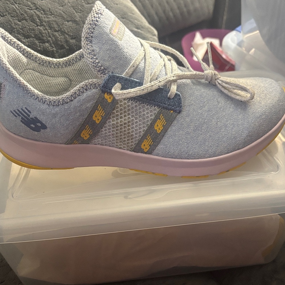 New Balance  Light Gray and Yellow Sneakers